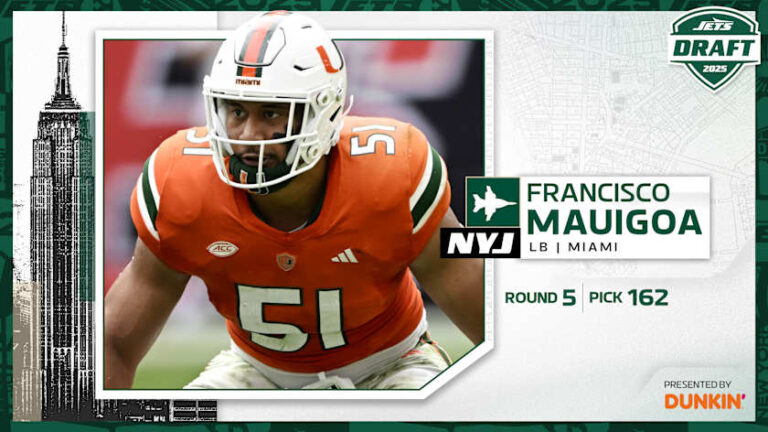 Jets Select Miami LB Francisco Mauigoa with the 162nd Pick in the 2025 NFL Draft