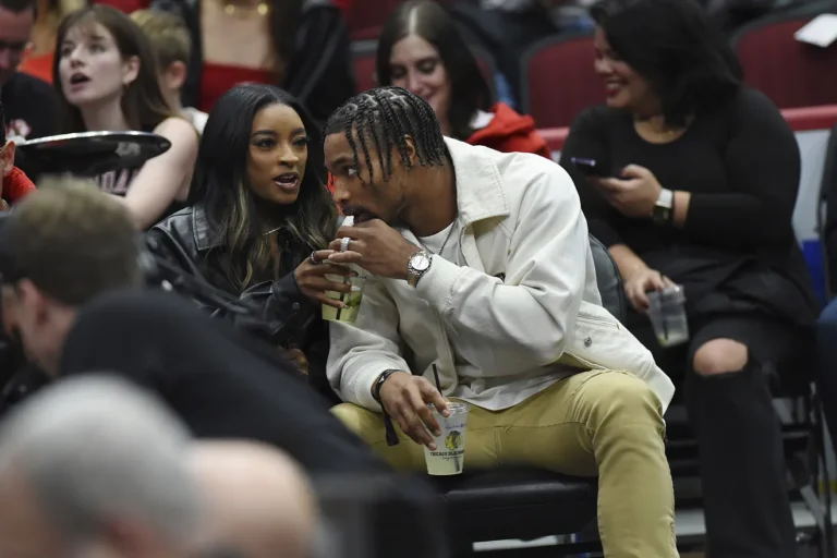 Chicago Bears Simone Biles and Jonathan Owens enjoy another date after breaking news of a new baby